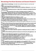 Microbiology Final Exam Questions and Answers Graded A&plus;