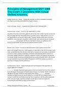 Principles of Management MGT 3300 Troy Exam 2 Questions With Actual Verified Answers&period;