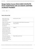 Range Safety Course EXAM 2025 COMPLETE EXAM QUESTIONS AND ACCURATE ANSWERS &vert;ALREADY PASSED&excl;&excl;