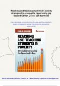 Reaching and teaching students in poverty strategies for erasing the opportunity gap Second Edition Gorski - Digital Download