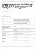 Straighterline Microbiology Lab BIO250L Lab 1 COMPREHENSIVE questions answered&comma; 2025 verified graded A&plus; already passed&excl;