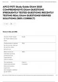 APCO PST1 Study Guide EXAM 2025 COMPREHENSIVE EXAM QUESTIONS &vert;FREQUENTLY TESTED QUESTIONS &vert;RECENTLY TESTING REAL EXAM QUESTIONS&vert;VERIFIED SOLUTIONS &lpar;100&percnt; CORRECT&rpar;