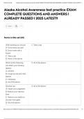 Alaska Alcohol Awareness test practice EXAM COMPLETE QUESTIONS AND ANSWERS &vert; ALREADY PASSED &vert; 2025 LATEST&excl;&excl;