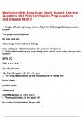 Medication Aide State Exam Study Guide & Practice Questions Med Aide Certification Prep questions and answers NEW&excl;&excl;&excl;&period;pdf