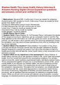 Shadow Health Tina Jones Health History Interview & Answers Nursing Digital Clinical Experience questions and answers correct and verified A&plus; tips&period;pdf