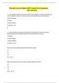 Florida Laws & Rules 2025 Actual Test Questions and Answers