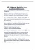ATI RN Mental Health Nursing  questions and answers 