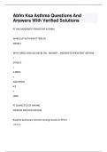  ABFM KSA Asthma &ndash; Questions and Verified Answers for Knowledge Self-Assessment Module