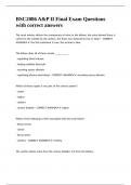 BSC2086 A&P II Final Exam Questions with correct answers