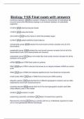 Biology 1105 Final exam with answers 