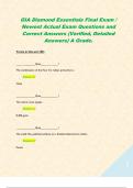 GIA Diamond Essentials Final Exam &sol; Newest Actual Exam Questions and Correct Answers &lpar;Verified&comma; Detailed Answers&rpar; A Grade&period;