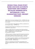 BCMAS FINAL EXAM STUDY GUIDE 2025&sol;2026 ACCURATE QUESTIONS AND CORRECT DETAILED ANSWERS WITH RATIONALES &vert;&vert; 100&percnt; GUARANTEED PASS <RECENT VERSION>