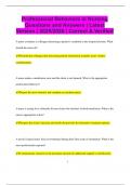 Professional Behaviors in Nursing Questions and Answers &vert; Latest Version &vert; 2025&sol;2026 &vert; Correct & Verified