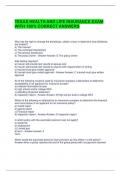 TEXAS HEALTH AND LIFE INSURANCE EXAM WITH 100&percnt; CORRECT ANSWERS 