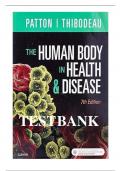 Test bank for Human Body in Health and Disease 7th Edition by Patton complete chapter 1-25 question & answer