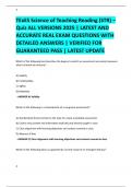 TExES Science of Teaching Reading &lpar;STR&rpar; &ndash;  Quiz ALL VERSIONS 2025 &vert; LATEST AND  ACCURATE REAL EXAM QUESTIONS WITH  DETAILED ANSWERS &vert; VERIFIED FOR  GUARANTEED PASS &vert; LATEST UPDATE 