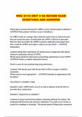 WGU D116 UNIT 2 OA REVIEW EXAM QUESTIONS AND ANSWERS