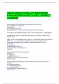 TEXAS HEALTH AND LIFE INSURANCE EXAM QUESTIONS WITH 100&percnt; CORRECT ANSWERS 