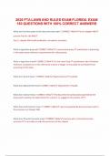 2025 PTA LAWS AND RULES EXAM FLORIDA EXAM 150 QUESTIONS WITH 100&percnt; CORRECT ANSWERS