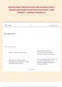DEFENSE BASIC PRESERVATION AND PACKING &lpar;CERT&rpar; &sol; REVIEW QUESTIONS & CERTIFIED SOLUTIONS &sol; 100&percnt; CORRECT &sol; ALREADY GRADED A&plus;&period;