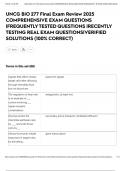 UNCG BIO 277 Final Exam Review 2025 COMPREHENSIVE EXAM QUESTIONS &vert;FREQUENTLY TESTED QUESTIONS &vert;RECENTLY TESTING REAL EXAM QUESTIONS&vert;VERIFIED SOLUTIONS &lpar;100&percnt; CORRECT&rpar;