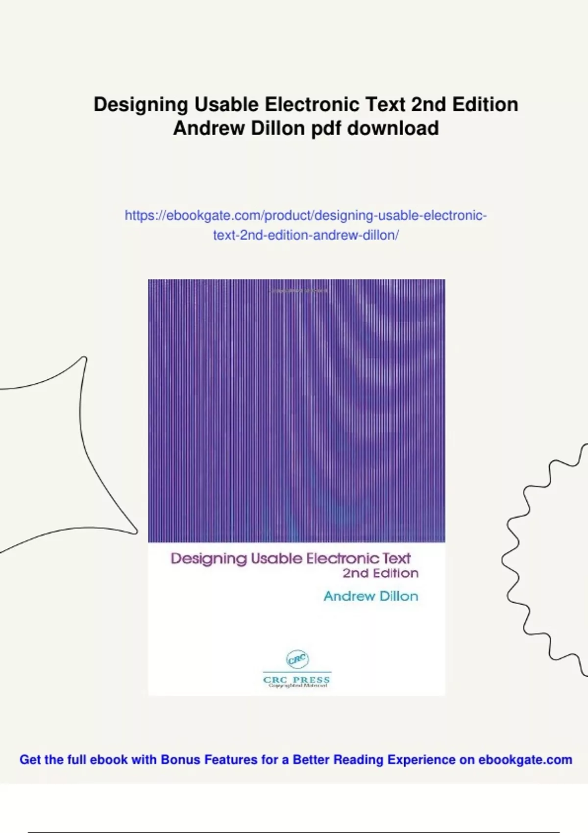Electronic Text Example Summary Designing Usable Electronic Text 2nd Edition Andrew Dillon ...