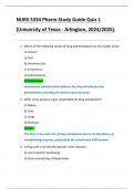 NURS 5334 Pharm Study Guide Quiz 1  &lpar;University of Texas - Arlington&comma; 2024&sol;2025&rpar;&period;