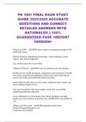 PN 1001 FINAL EXAM STUDY GUIDE 2025&sol;2026 ACCURATE QUESTIONS AND CORRECT DETAILED ANSWERS WITH RATIONALES &vert;&vert; 100&percnt; GUARANTEED PASS <RECENT VERSION>