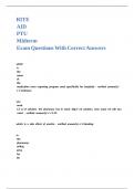 RITE AID PTU Midterm Exam Questions With Correct Answers