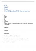 PTU Final Exam Rite Aid Questions With Correct Answers 