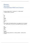 Pharmacy Operations Exam Questions With Correct Answers