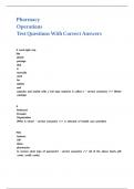 Pharmacy Operations Test Questions With Correct Answers&period;