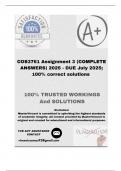 COS3761 Assignment 3 &lpar;COMPLETE ANSWERS&rpar; 2025 - DUE July 2025&semi; 100&percnt; correct solutions and explanations&period;