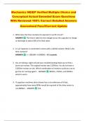 Mechanics NEIEP Verified Multiple Choice and  Conceptual Actual Emended Exam Questions  With Reviewed 100&percnt; Correct Detailed Answers  Guaranteed Pass&excl;&excl;Current Update