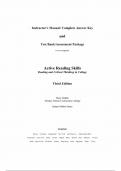 Active Reading Skills&colon; Instructor's Manual and Test Bank for College-Level Reading and Critical Thinking