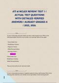 ATI & NCLEX REVIEW&sol; TEST 1 &sol; ACTUAL TEST QUESTIONS WITH DETAILED VERIFIED ANSWERS &sol; ALREADY GRADED A &sol; 2025&comma; 2026&period; 