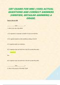 CBT EXAMS FOR NMC &lpar;1000&rpar; ACTUAL QUESTIONS AND CORRECT ANSWERS &lpar;VERIFIED&comma; DETAILED ANSWERS&rpar; A GRADE&period; 