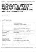 BIOLOGY PROCTORED EXAM PENN FOSTER &lpar;2025&rpar; ACTUAL EXAM COMPREHENSIVE QUESTIONS AND VERIFIED ACCURATE SOLUTION &lpar;DETAILED & ELABORATED&rpar; &vert;GET IT 100&percnt; ACCURATE&excl;&excl; 2025 TEST&excl;&excl; &vert;