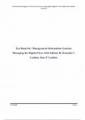Test Bank for Management Information Systems Managing the Digital Firm&comma;16th Edition by Kenneth C&period;Laudon&comma;Jane P&period;Laudon&period;
