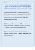 WGU C213 ACCOUNTING FOR DECISION  MAKERS OBJECTIVE ASSESSMENT EXAM  All Possible Questions and Answers &vert; 2025 Update