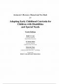 Instructor's Manual & Test Bank for Adapting Early Childhood Curricula for Children with Disabilities and Special Needs 10th Edition by Ruth Cook