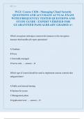WGU Course C838 - Managing Cloud Security  QUESTIONS AND ACCURATE ACTUAL EXAM  WITH FREQUENTLY TESTED QUESTIONS AND  STUDY GUIDE &sol; EXPERT VERIFIED FOR  GUARANTEED PASS&sol;ALREADY GRADED A&plus;