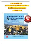 SOLUTION MANUAL FOR Principles Of Auditing And Other Assurance Services 23rd Edition By Ray Whittington Kurt &vert; ALL Chapter's &lpar;1 - 21&rpar; &vert; Complete A&plus;