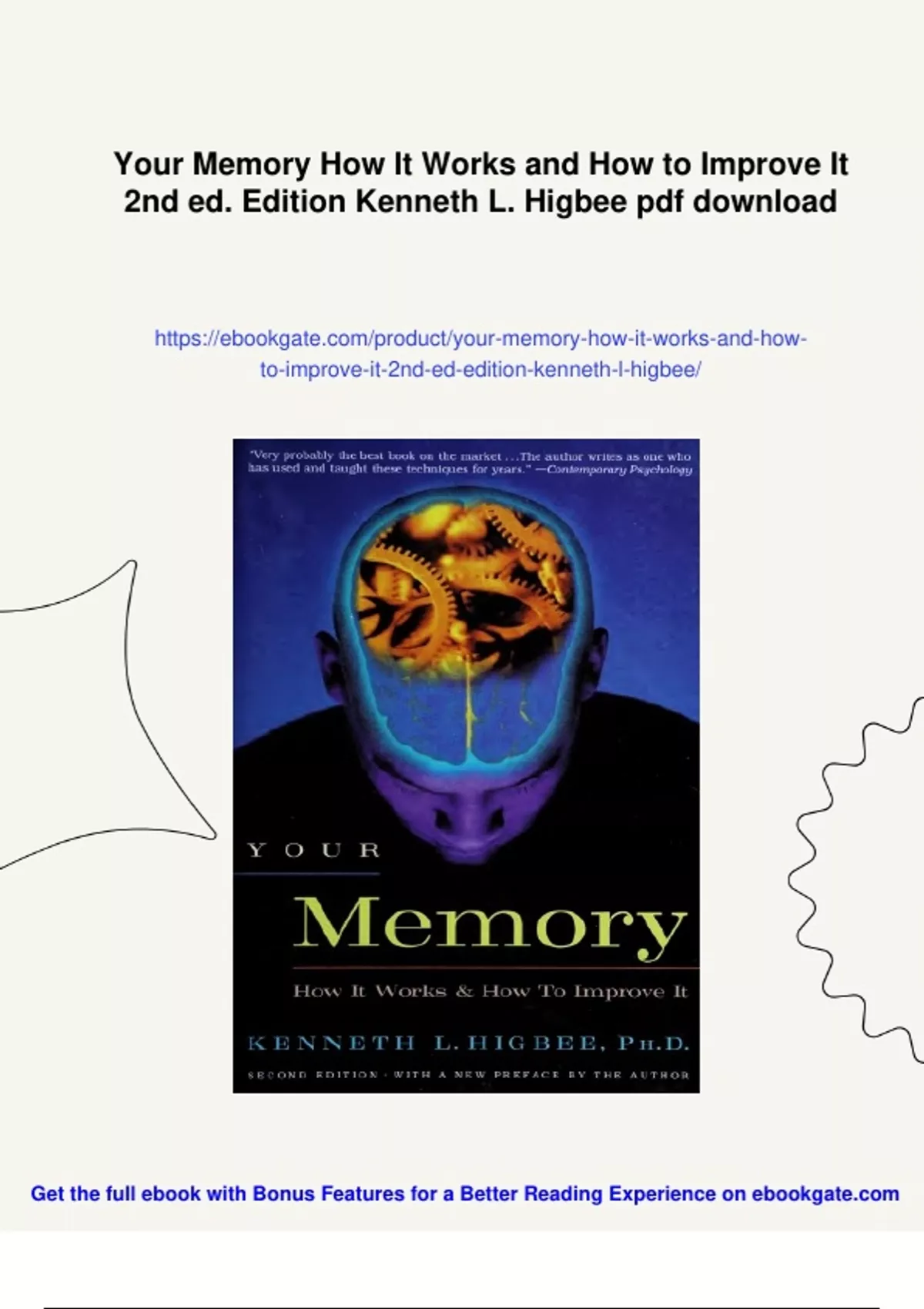 Summary Your Memory How It Works and How to Improve It 2nd ed. Edition ...