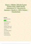 Exam 1&colon; NR304 &sol; NR 304 &lpar;Latest Update 2025 &sol; 2026&rpar; Health Assessment II &vert; Questions & Answers &vert; Grade A &vert; 100&percnt; Correct - Chamberlain