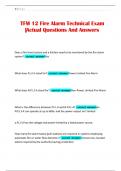 TFM 12 Fire Alarm Technical Exam &vert;Actual Questions And Answers