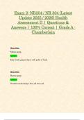 Exam 2&colon; NR304 &sol; NR 304 &lpar;Latest Update 2025 &sol; 2026&rpar; Health Assessment II &vert; Questions & Answers &vert; 100&percnt; Correct &vert; Grade A - Chamberlain