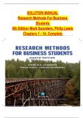 Solution Manual For Research Methods for Business Students 8th Edition By Mark NK Saunders Philip Lewis Adrian Thornhill &vert;&vert; All Chapter &lpar;1-14&rpar; With Appendix A&plus;