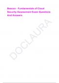 Beacon - Fundamentals of Cloud Security Assessment Exam Questions And Answers