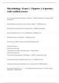 Microbiology Exam 1 Chapters 1-4 questions with verified answers&period;